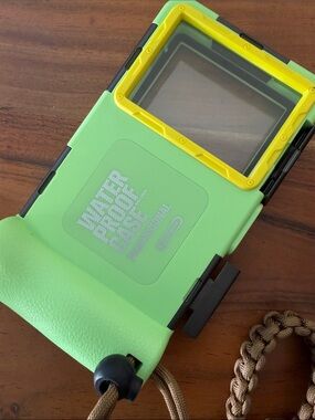 Waterproof Protective Phone Case - Green with Yellow Trim
